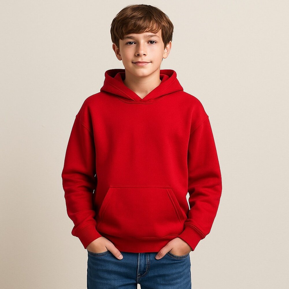 Gildan Youth Large Red Heavy Blend Hoodie Pullover Sweatshirt